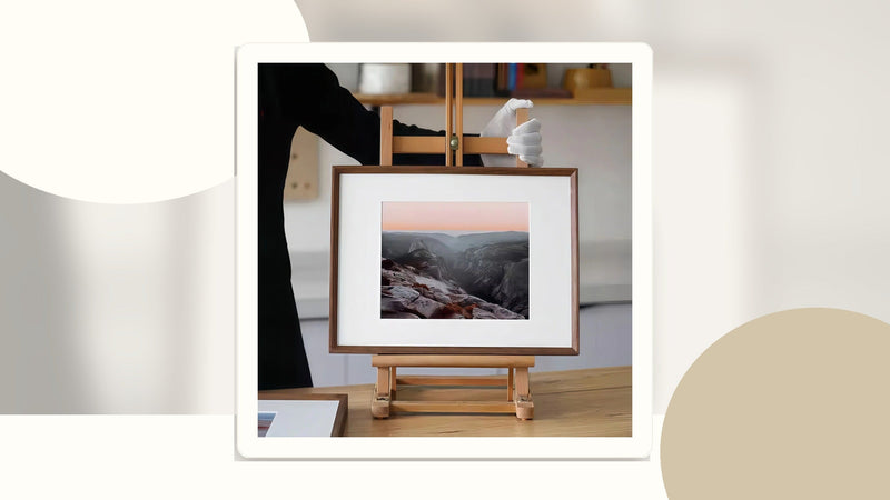Black walnut solid wood frame on a stand for pet photos and pet memorial displays