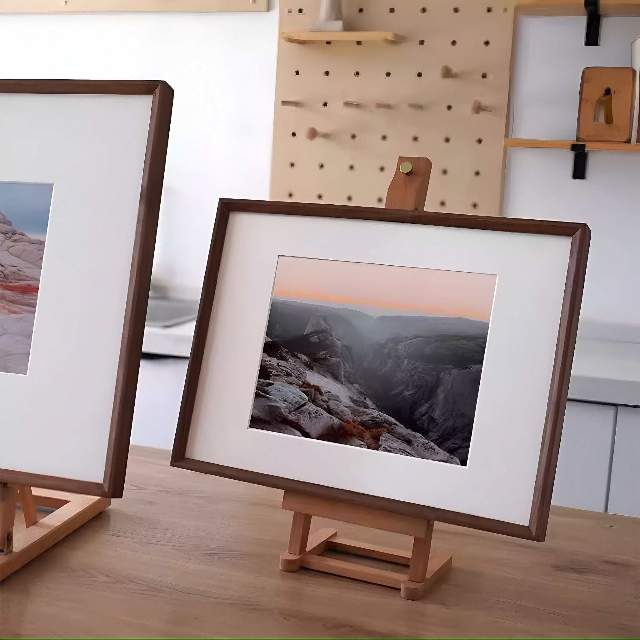 Tenon Series Large Solid Wood Picture Frame – Black Walnut | Beveled Edge Wall Hanging Display | Handcrafted Minimalist Frame