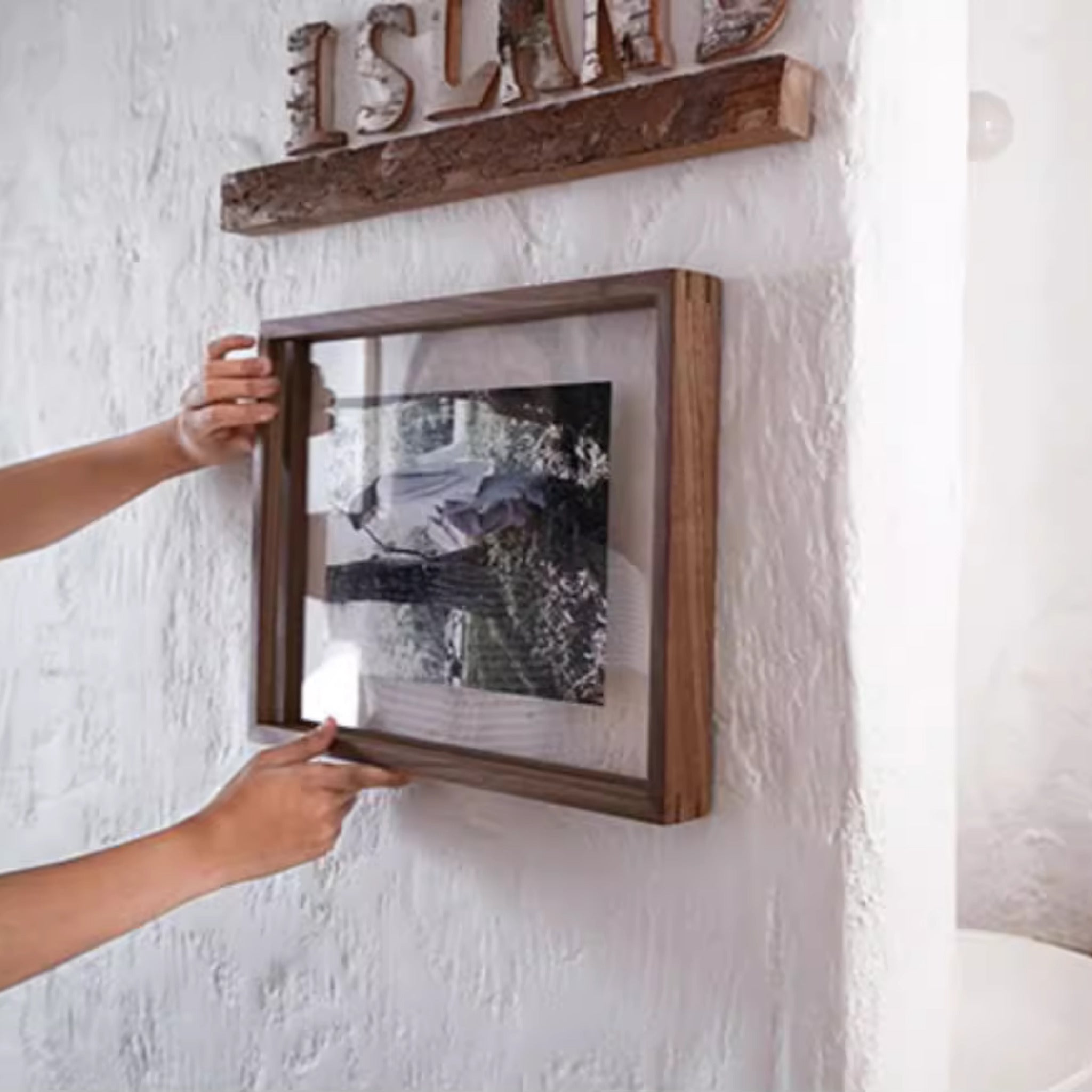 Tenon Series Large Black Walnut Transparent Display Frame | Straight-Angle Mortise Joint Picture Frame