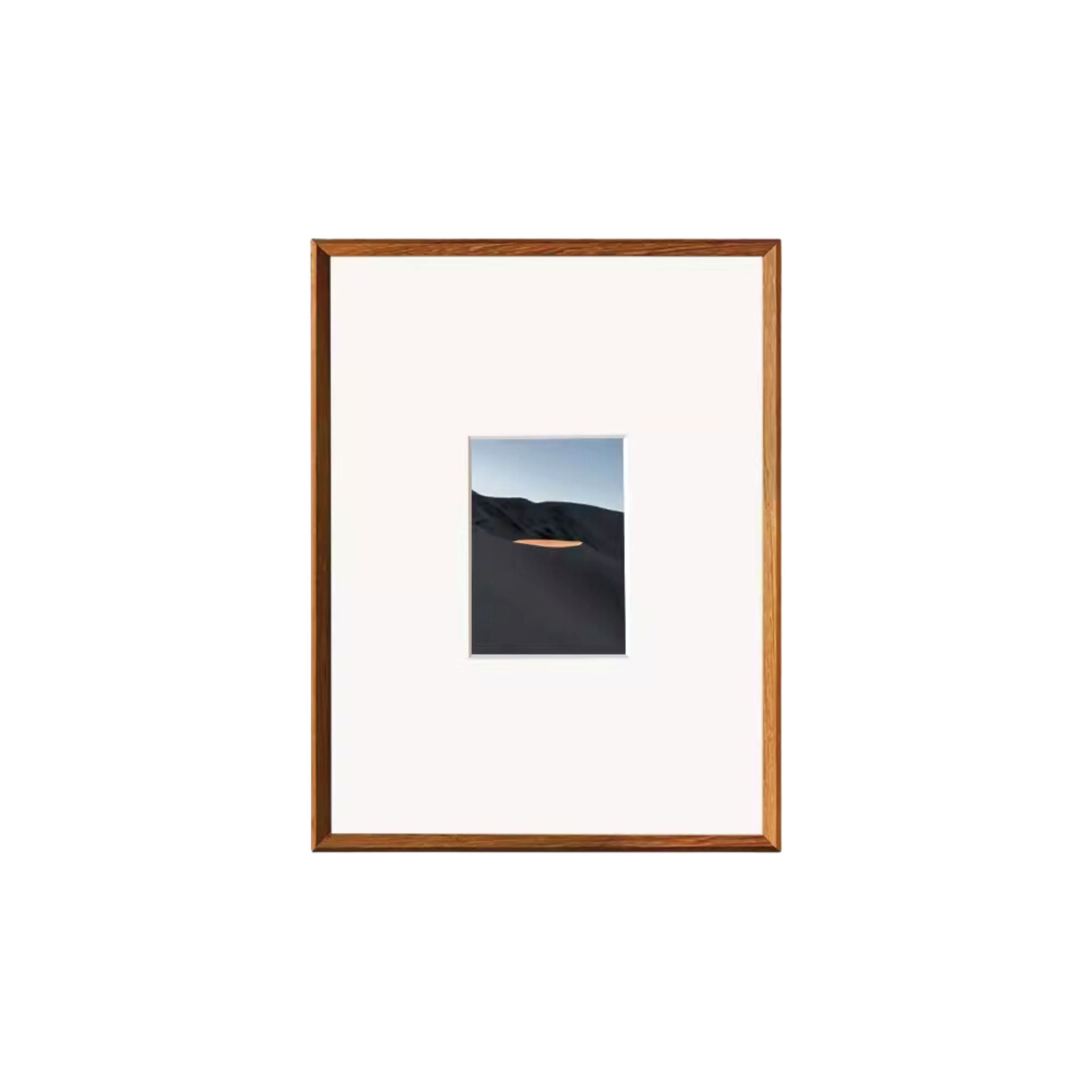 Tenon Series Large Solid Wood Picture Frame – Teak | Beveled Edge Wall Hanging Display | Handcrafted Minimalist Frame
