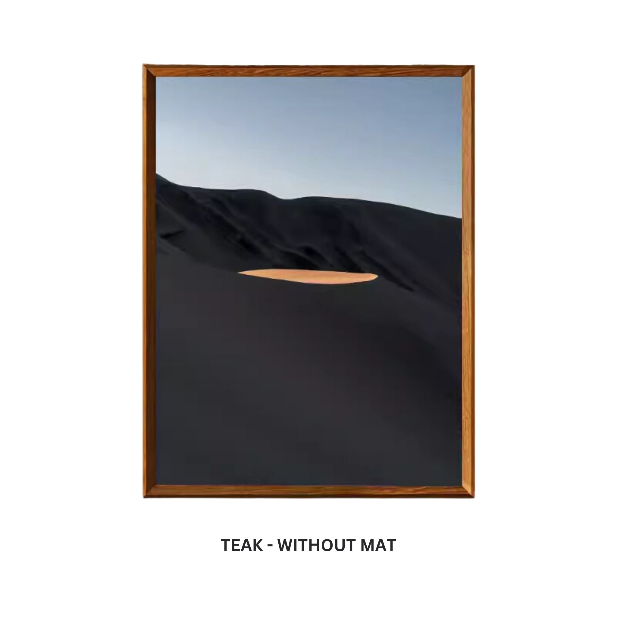 Tenon Series Large Solid Wood Picture Frame – Teak | Beveled Edge Wall Hanging Display | Handcrafted Minimalist Frame