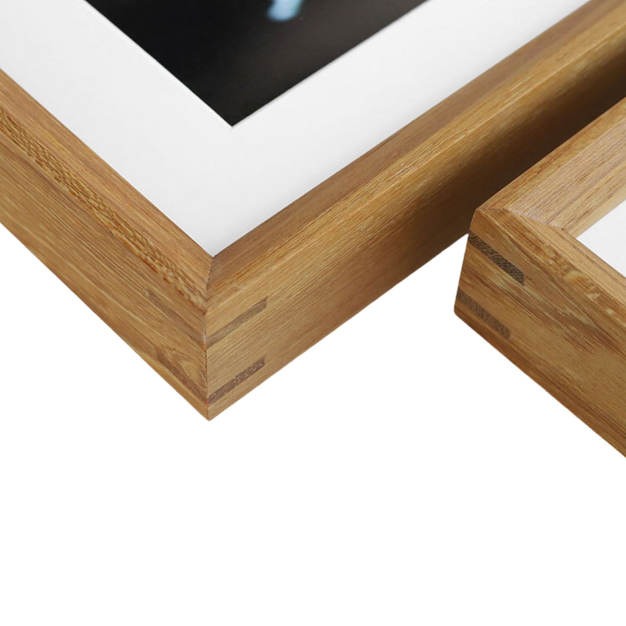 Tenon Series Large Solid Wood Picture Frame – Teak | Beveled Edge Wall Hanging Display | Handcrafted Minimalist Frame