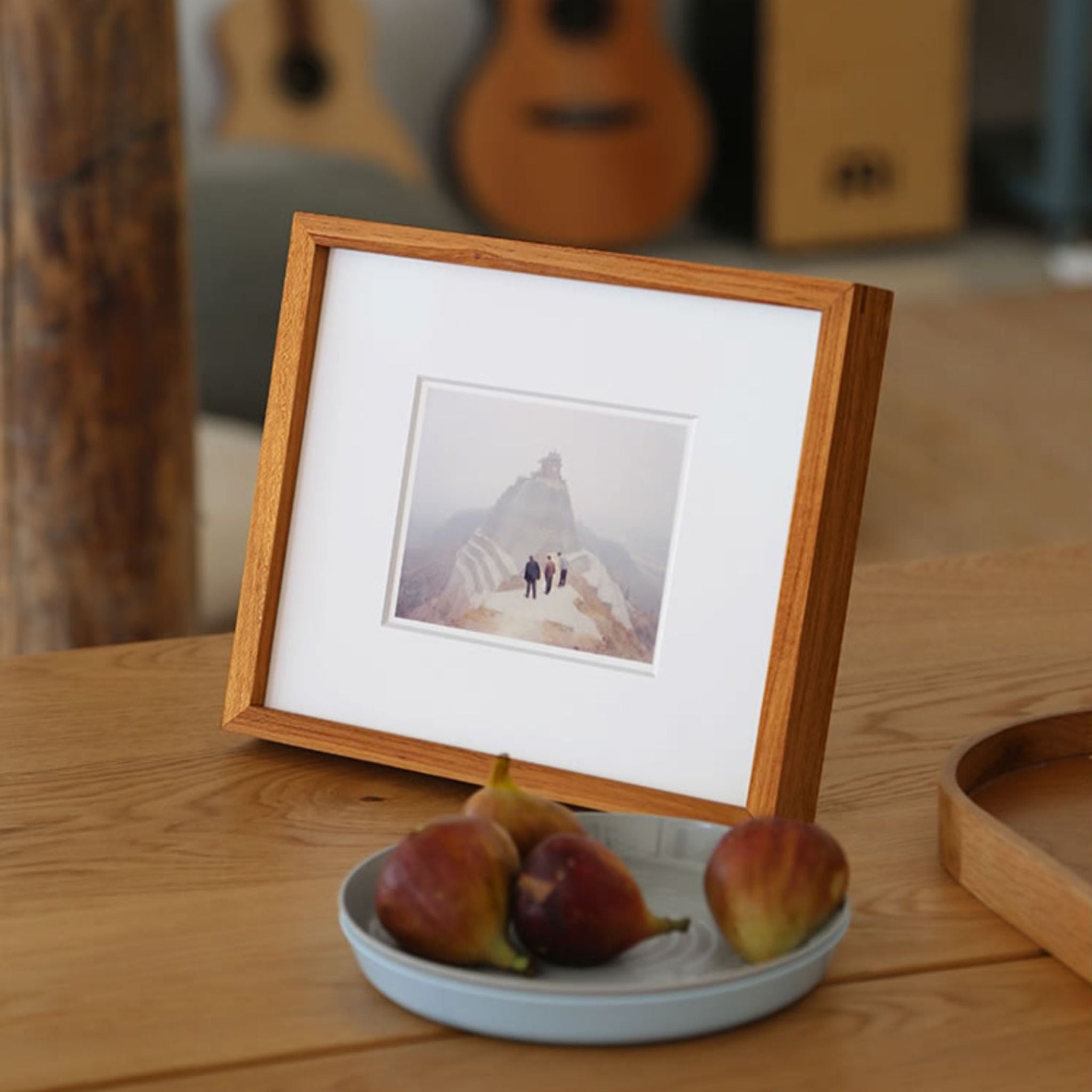 Tenon Series Small Solid Wood Picture Frame – Teak | Straight Angle Tabletop Display | Minimalist Keepsake Frame