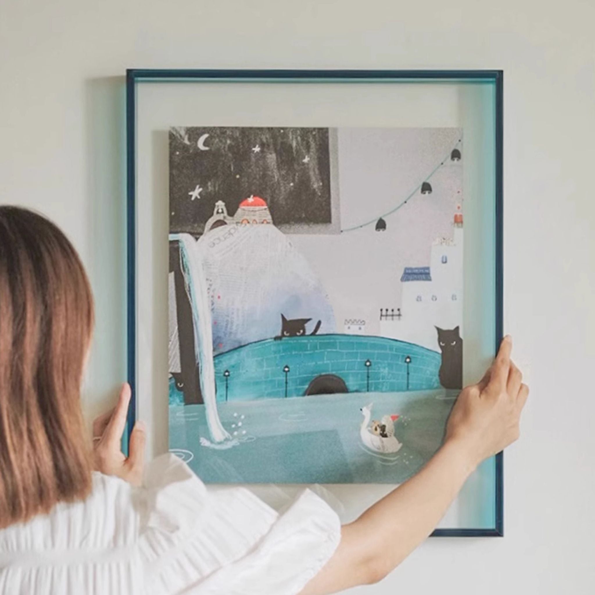 NeonEdge™ – Electric Cyan | Large Blue Acrylic Wall Picture Frame