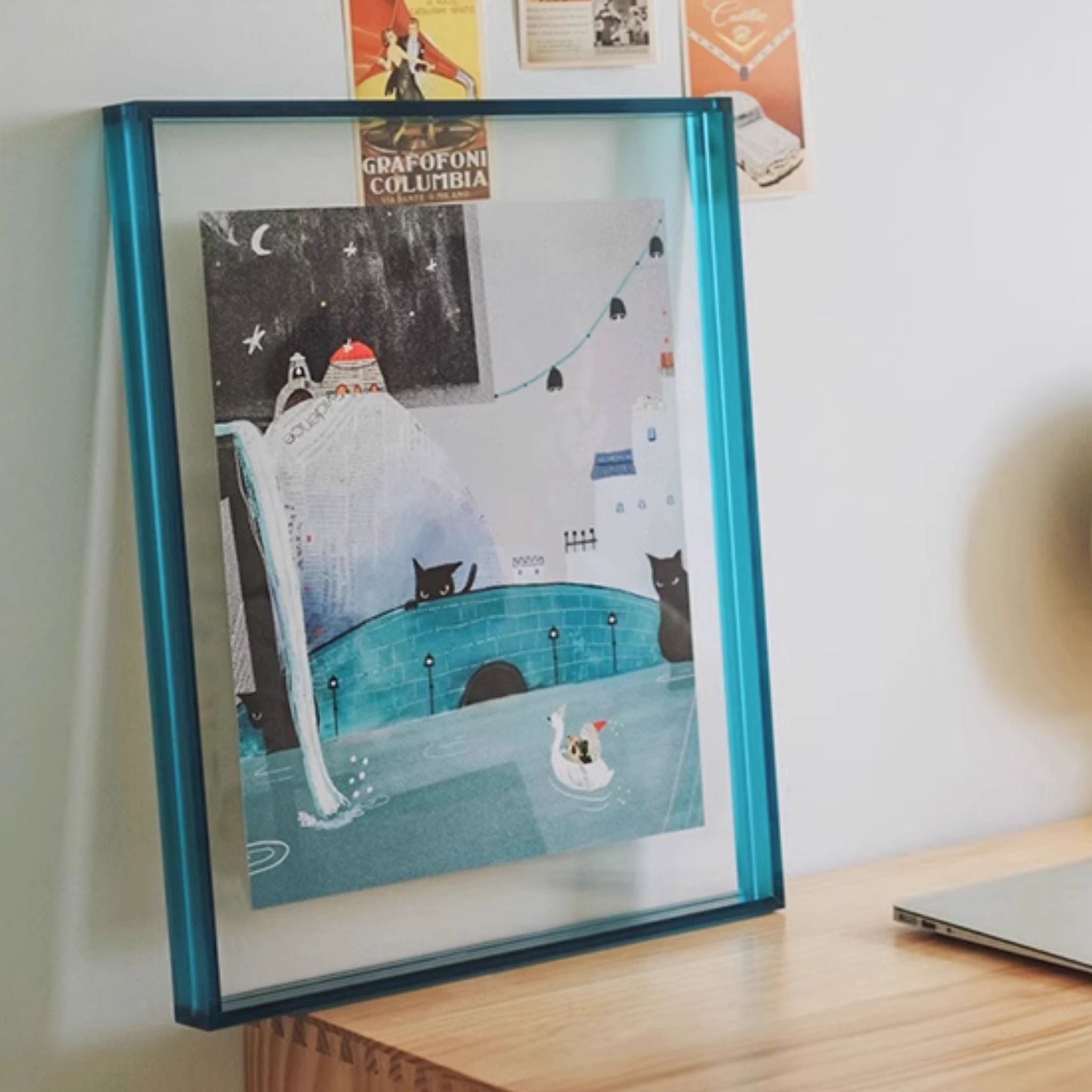 NeonEdge™ – Electric Cyan | Large Blue Acrylic Wall Picture Frame