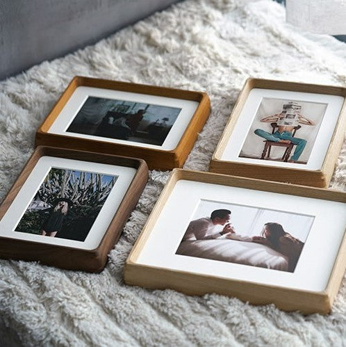 Custom Solid Wood Picture Frame in Any Size – Handmade White Ash, Teak, or Black Walnut Standard or Floating Frame