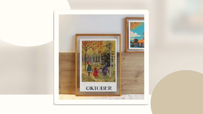 Teak transparent floating picture frame styled for photos artwork and keepsakes
