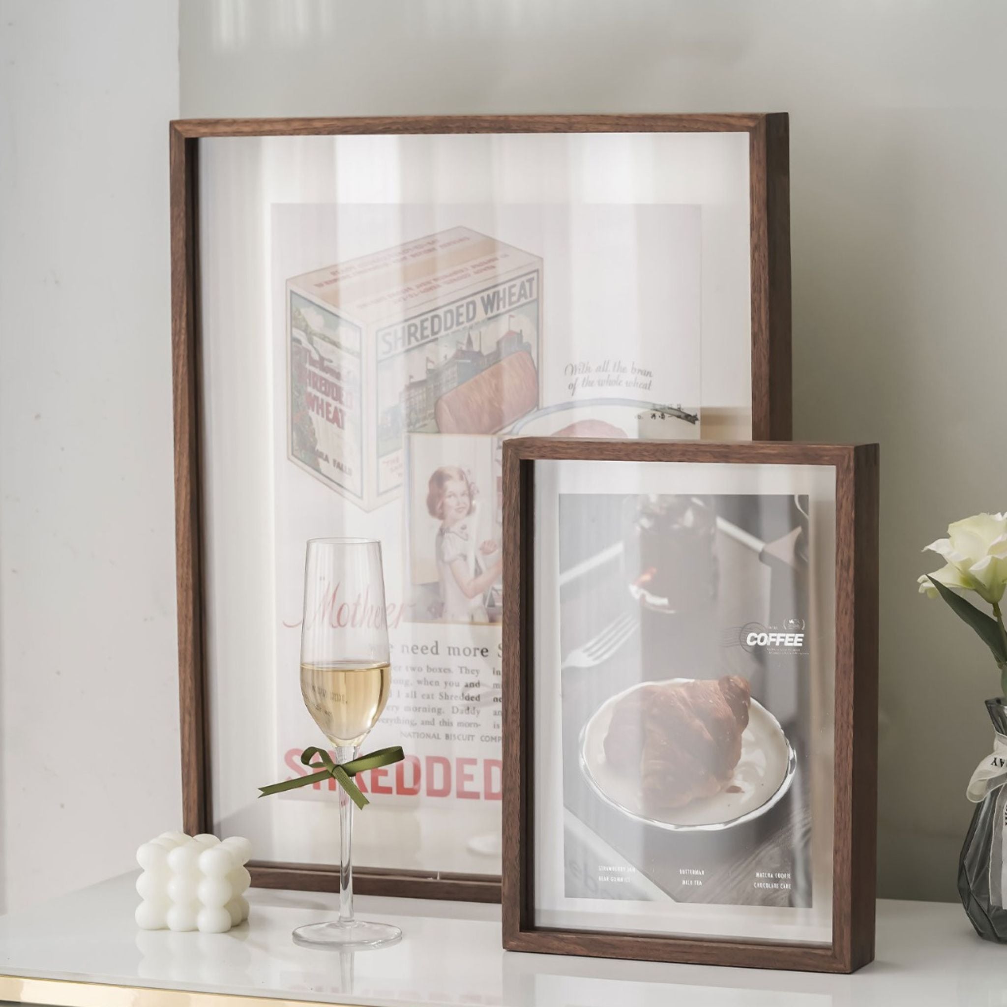 Tenon Series Large Transparent Display Frame - Various | Straight-Angle Mortise Joint Picture Frame