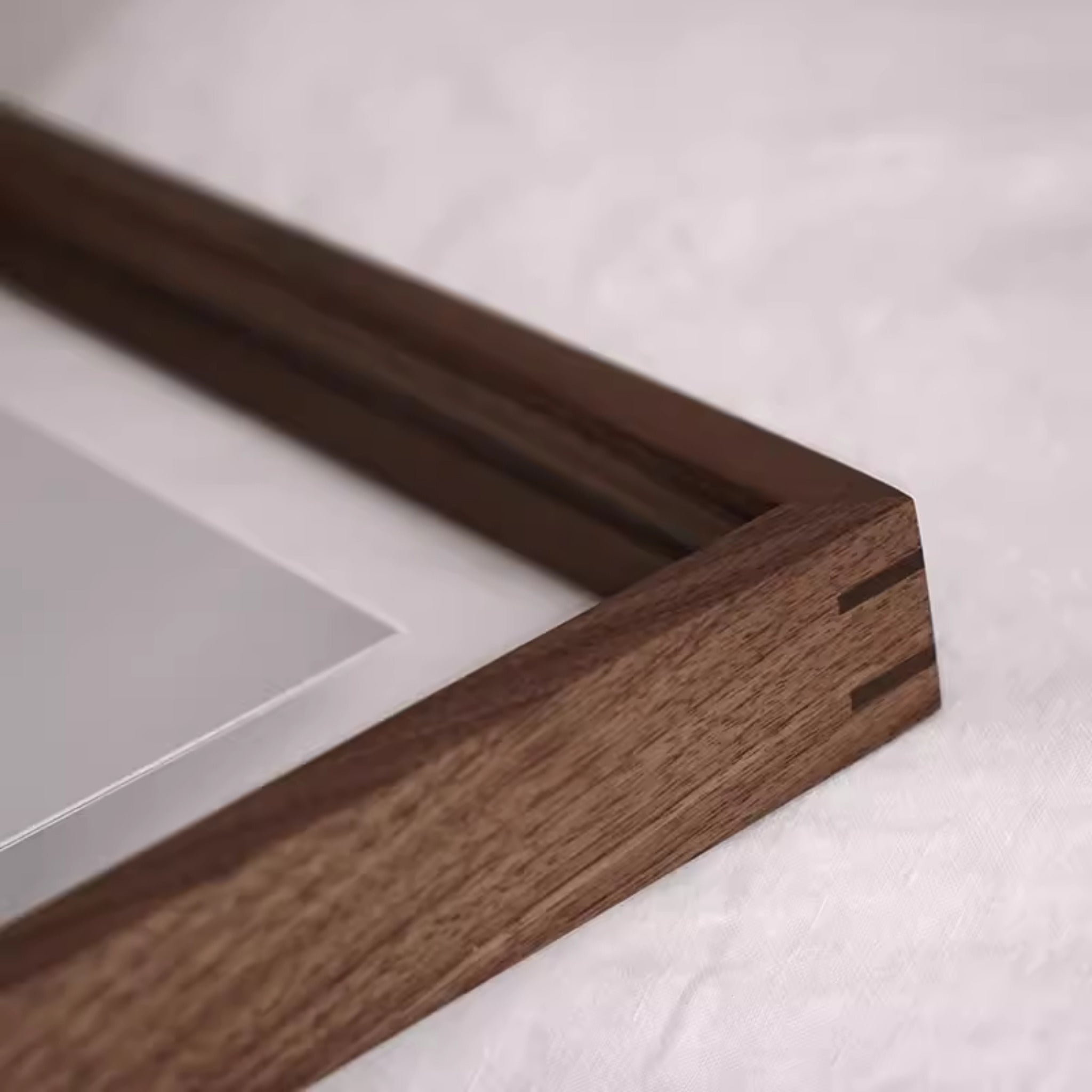 Tenon Series Large Black Walnut Transparent Display Frame | Straight-Angle Mortise Joint Picture Frame