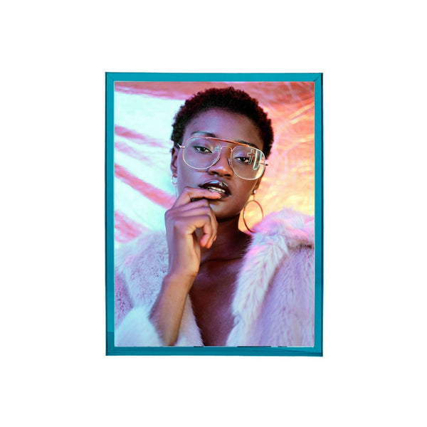 NeonEdge™ – Electric Cyan | Table-Top Blue Acrylic Wall Picture Frame