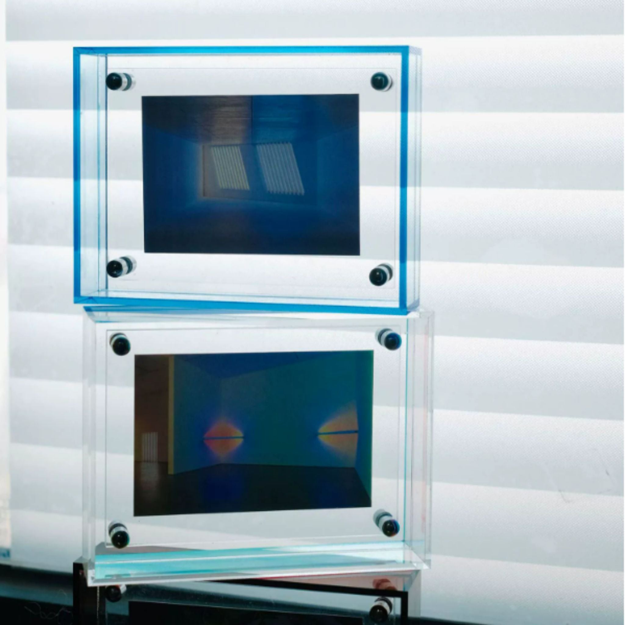 Mini Pop Series Acrylic Picture Frame – Blue | Thin Transparent Design | Cool Mini Display Frame