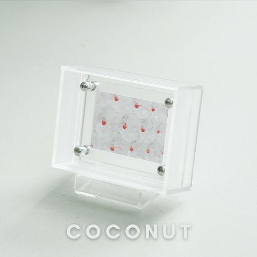 Mini Pop Series Acrylic Picture Frame – Coconut | Thin Transparent Design | Minimal Mini Display Frame