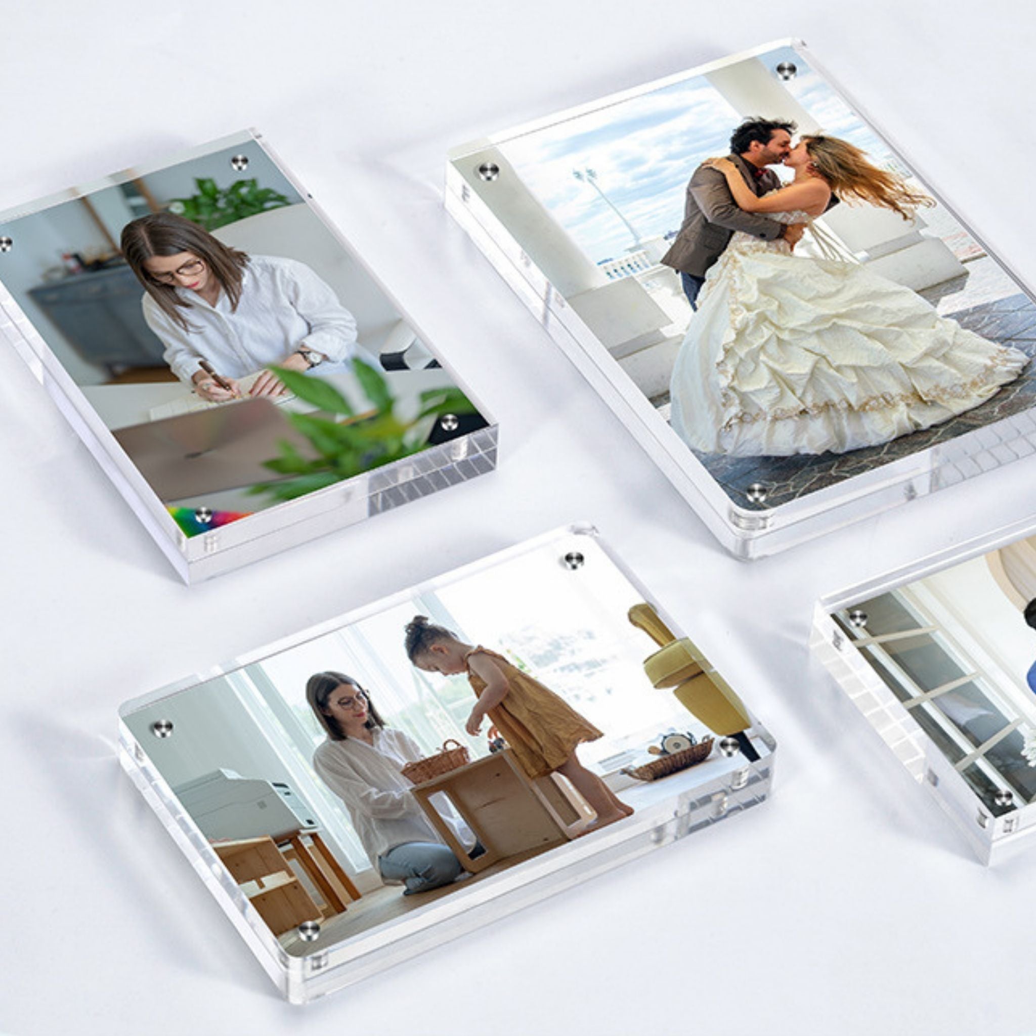 Magnetic Acrylic Picture Frame – Round Corner | 8mm Thick Clear Display | Premium Double-Sided Photo Holder