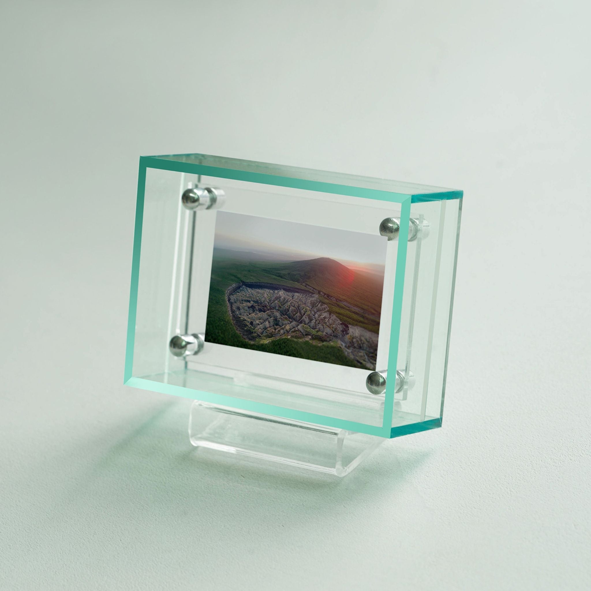 Mini Pop Series Acrylic Picture Frame – Mint | Thin Transparent Design | Fresh Mini Display Frame