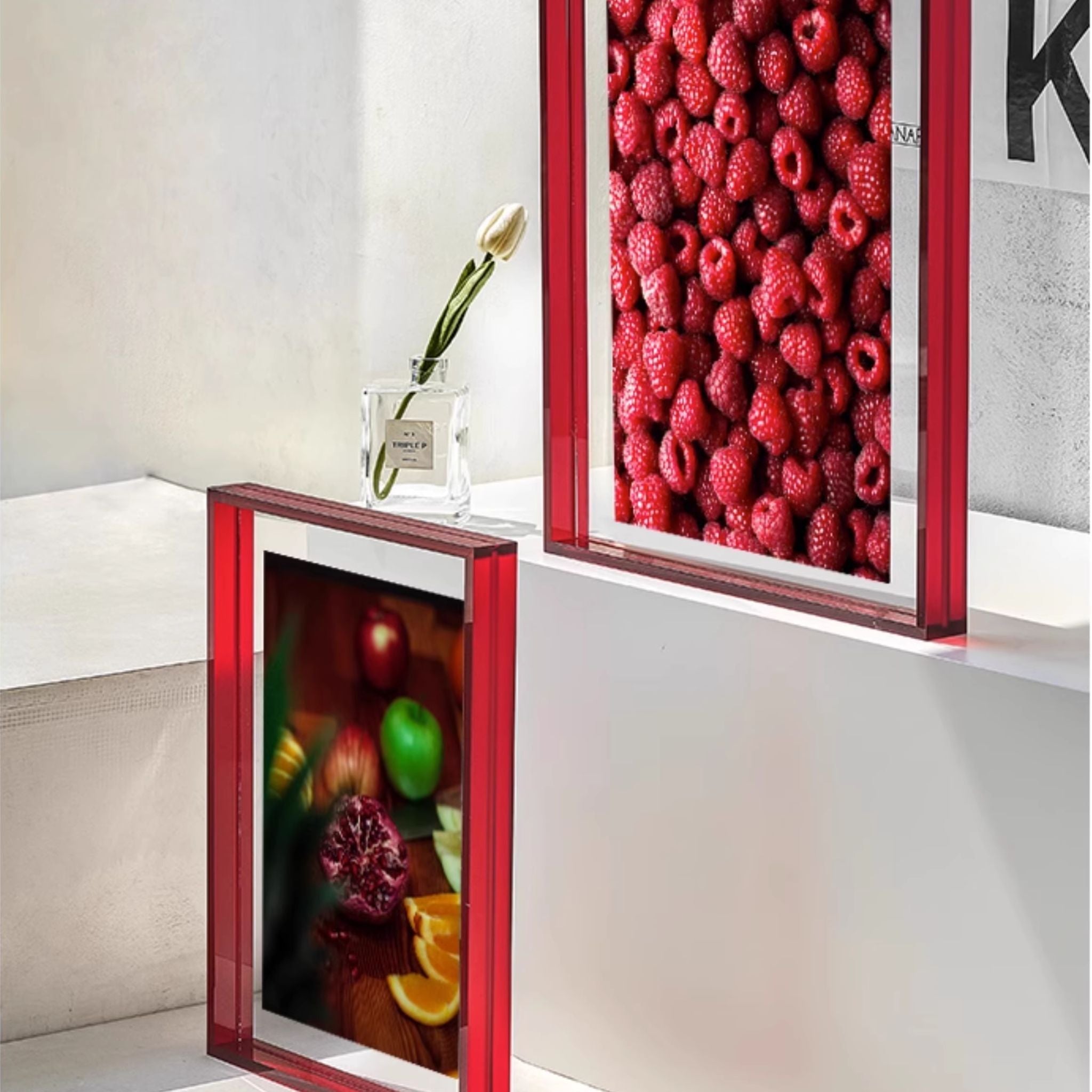 NeonEdge™ – Crimson Depth | Large Burgundy Acrylic Picture Frame