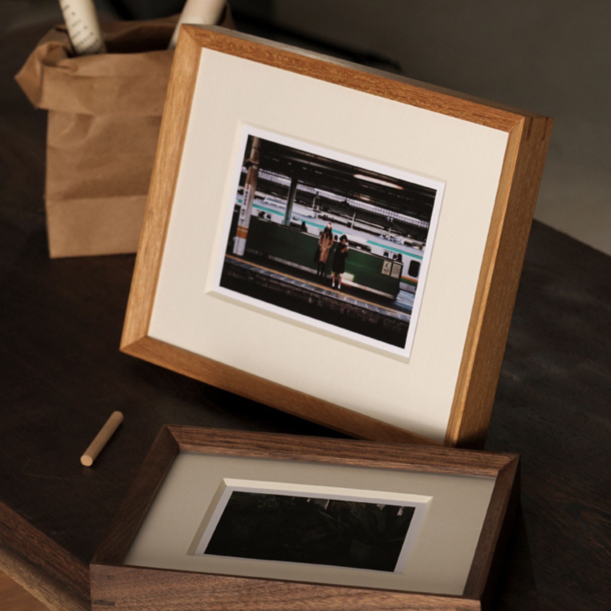 Tenon Beveled Series Solid Wood Picture Frame – Black Walnut | Beveled Edge Small Tabletop Display | Artisan Wood Frame
