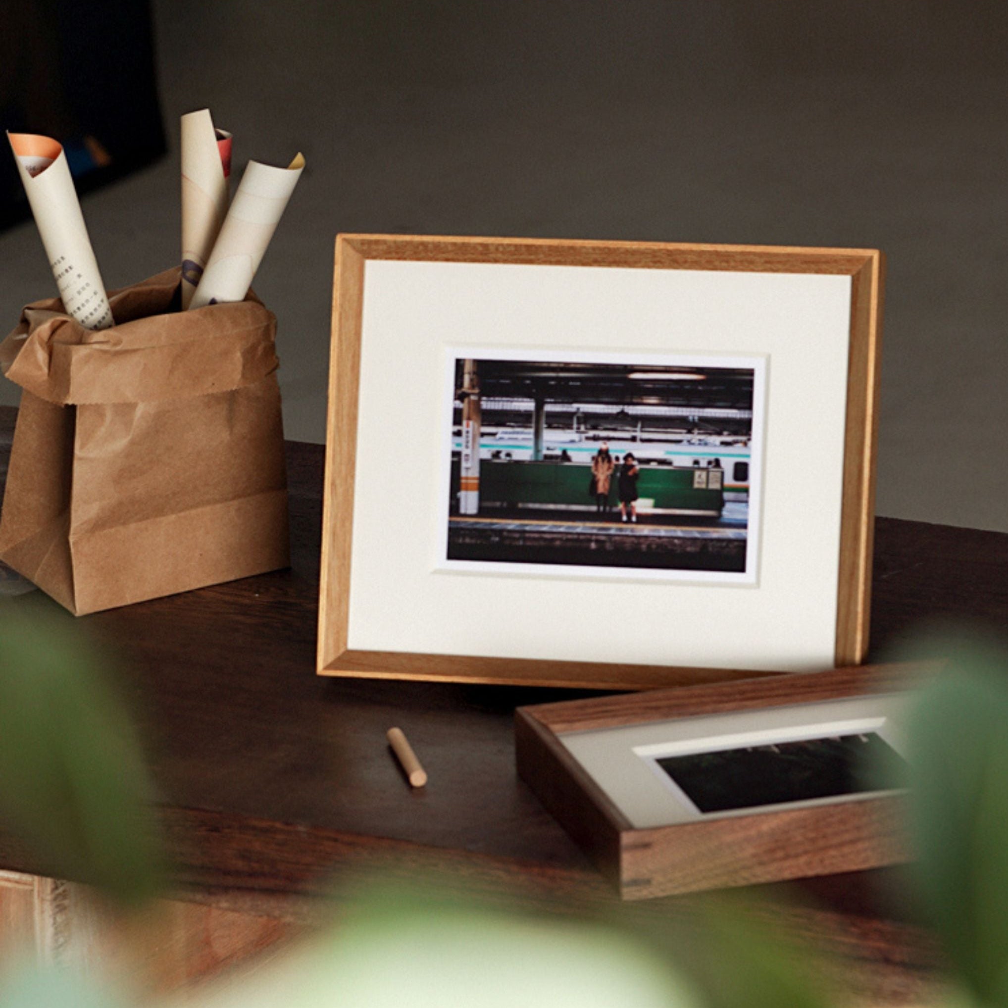 Tenon Beveled Series Solid Wood Picture Frame – Black Walnut | Beveled Edge Small Tabletop Display | Artisan Wood Frame