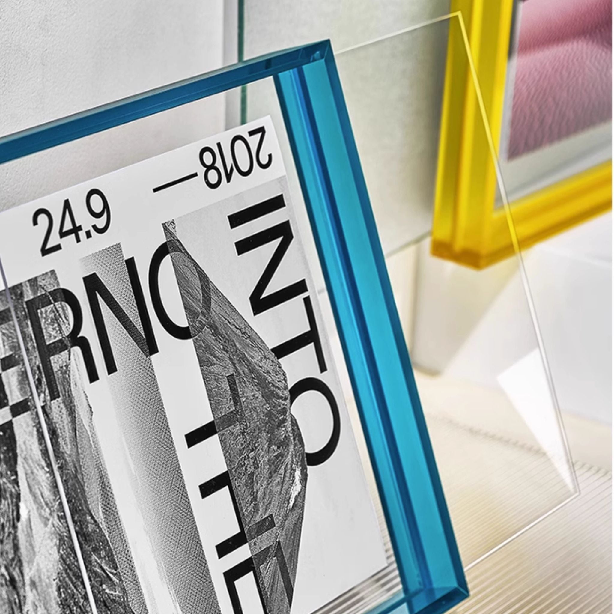 NeonEdge™ – Electric Cyan | Large Blue Acrylic Wall Picture Frame