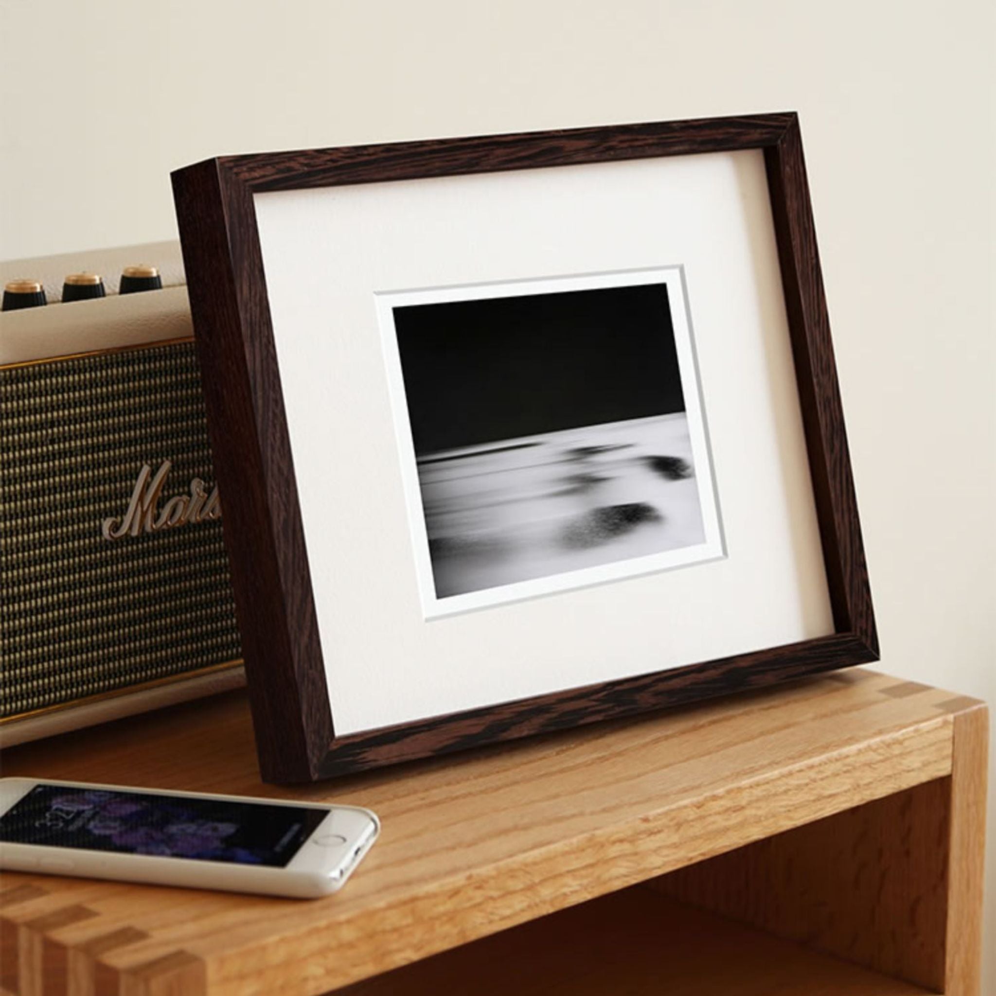 Tenon Series Small Solid Wood Picture Frame – Wenge | Straight Angle Tabletop Display | Minimalist Keepsake Frame