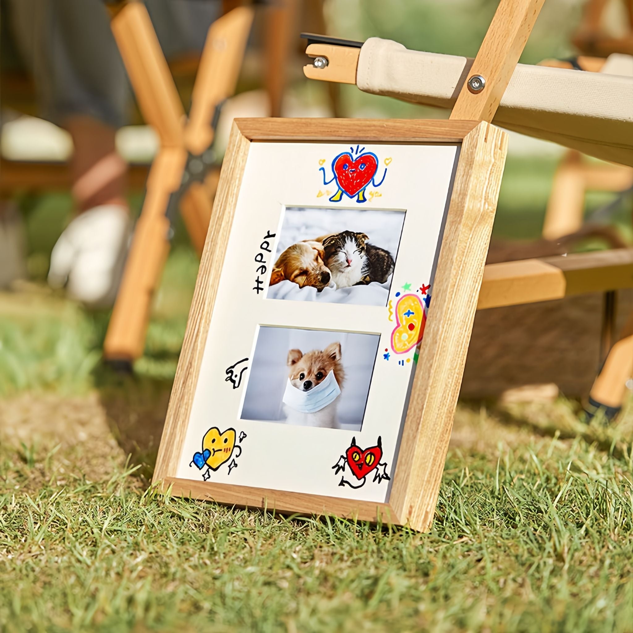 Tenon Series Small Solid Wood Picture Frame – White Ash | Straight Angle Tabletop Display | Minimalist Keepsake Frame