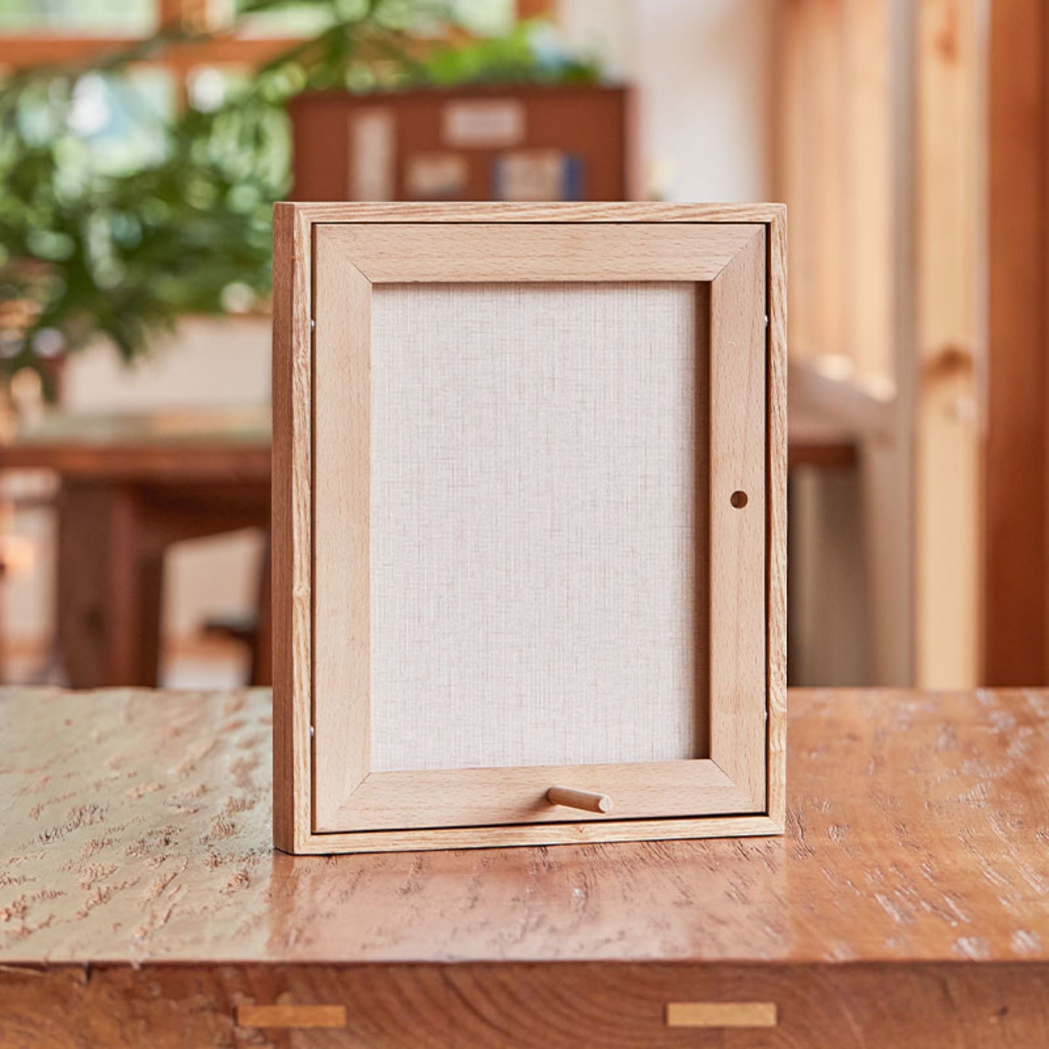 Tenon Series Small Solid Wood Picture Frame – White Ash | Straight Angle Tabletop Display | Minimalist Keepsake Frame