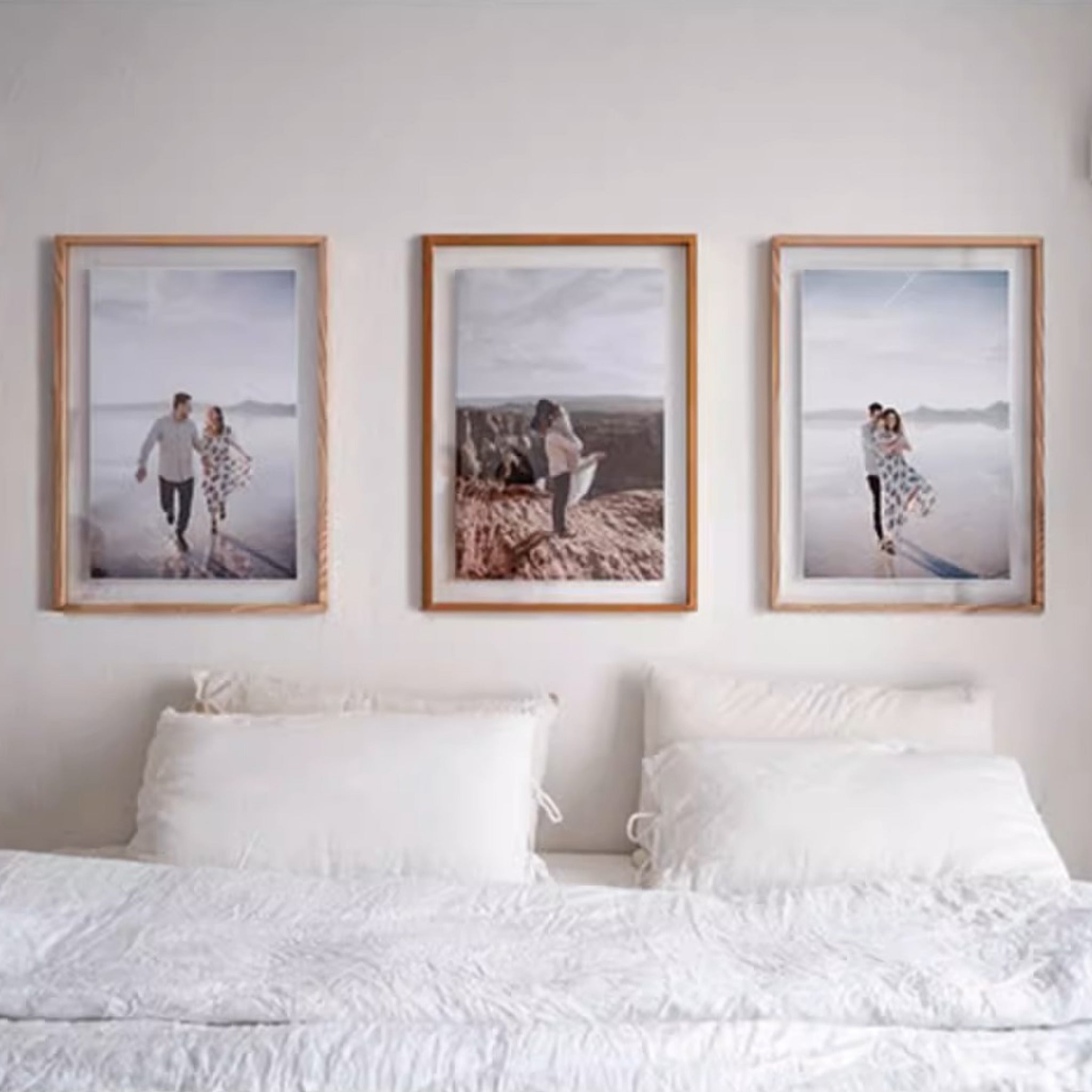 Tenon Series Large White Ash Transparent Display Frame | Straight-Angle Mortise Joint Picture Frame