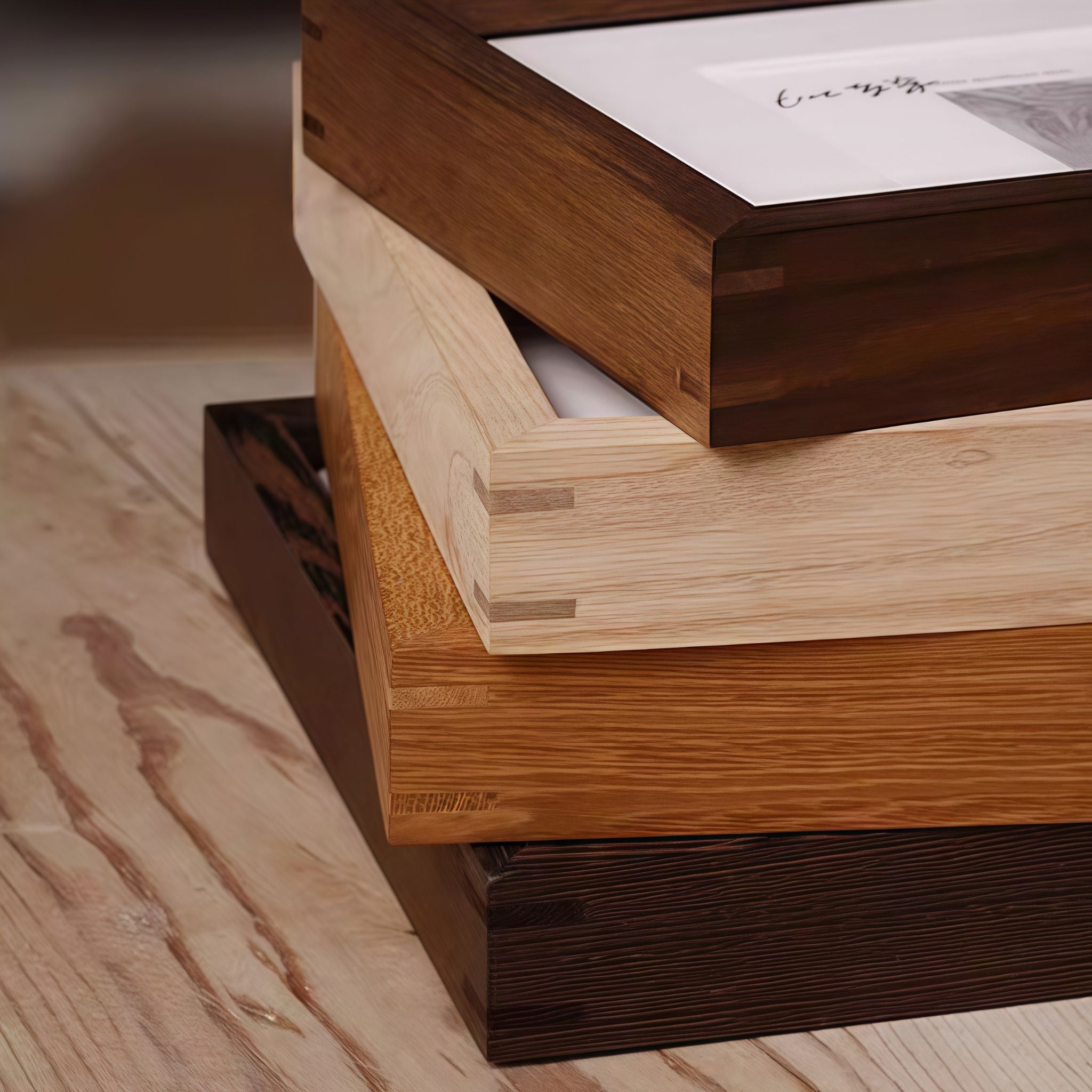 Tenon Series Small Solid Wood Picture Frame – Black Walnut | Straight Angle Tabletop Display | Minimalist Keepsake Frame