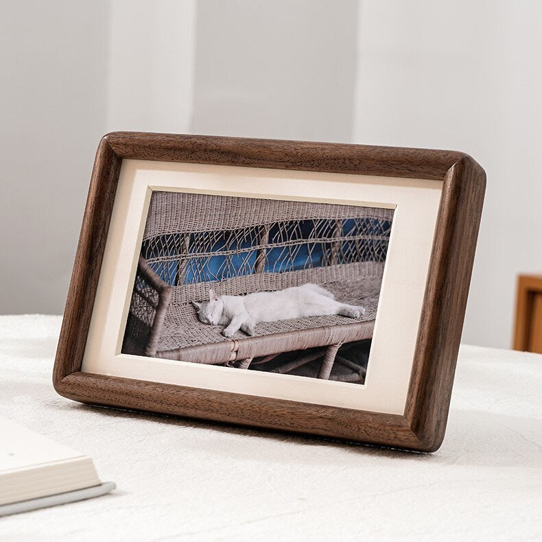 Walnut Photo Frame | 4x6 | 5x7 | 6x8 | Hardwood Rustic Picture Frame | Solid wood | Picture frame | Housewarming Gift | Free photo print