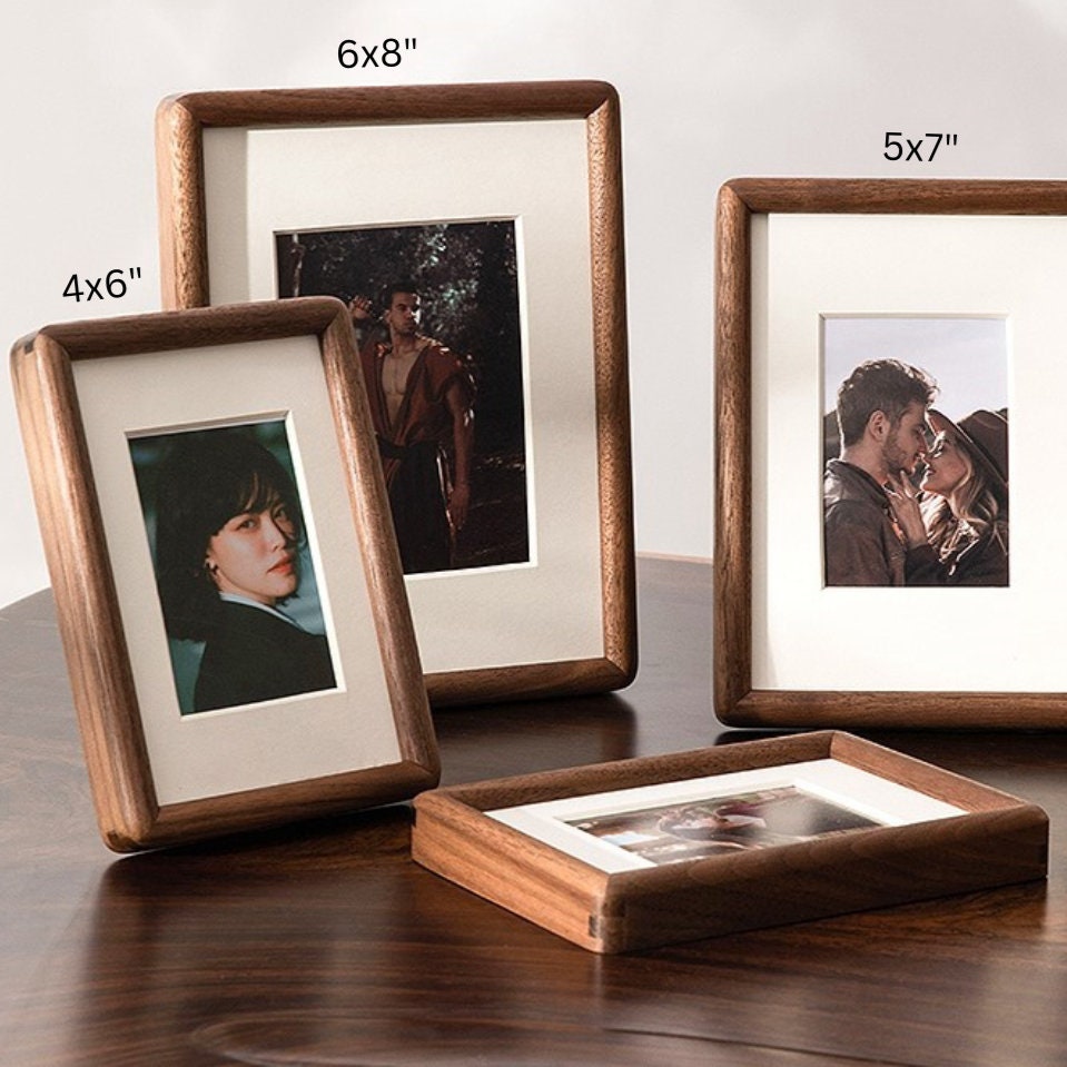 Ink-Free Paw Impression with Solid wood frame | Free Photo Print 4x6 | 5x7 Handcrafted Black Walnut Picture Frame | Pet Memory Keepsake